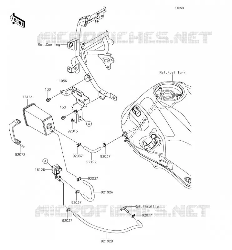 SYSTEME D'EVAPORATION CARBURANT Kawasaki MOTOS 650 2018 VERSYS 650  KLE650FJF