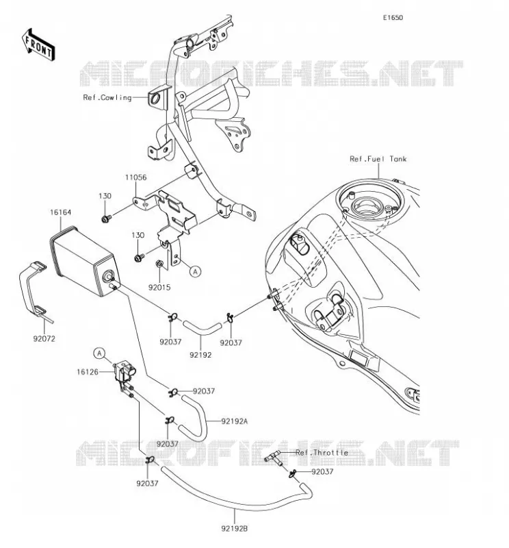 SYSTEME D'EVAPORATION CARBURANT Kawasaki MOTOS 650 2018 VERSYS 650  KLE650FJF