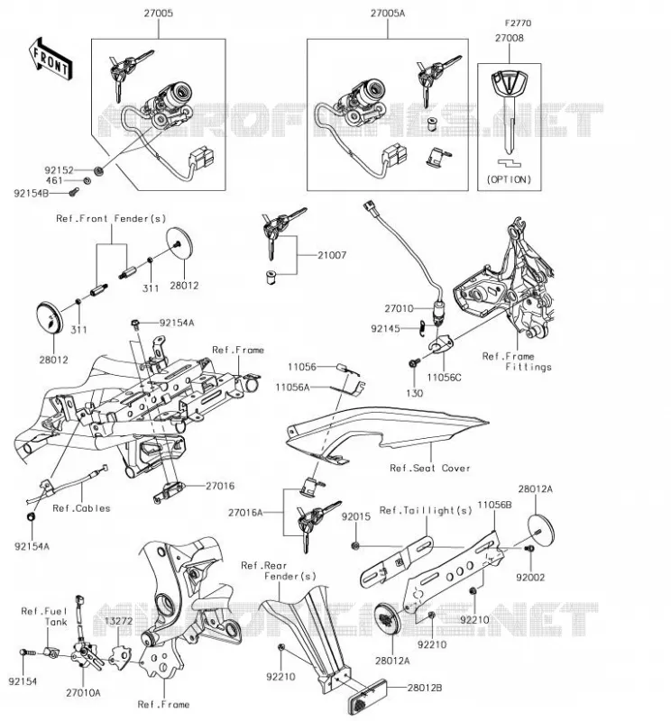 CONTACTEUR Kawasaki MOTOS 650 2018 VERSYS 650  KLE650FJF