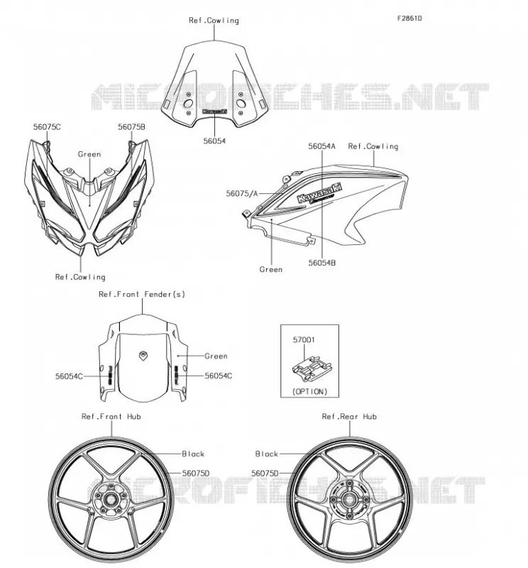 Decals(Green)(FJF)(CN) Kawasaki MOTOS 650 2018 VERSYS 650  KLE650FJF