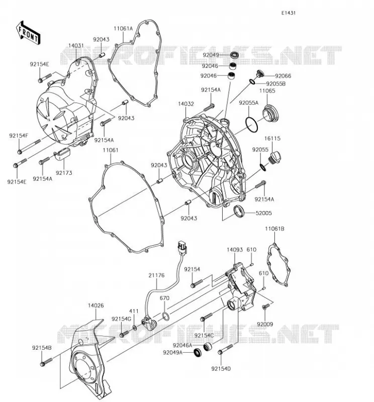 COUVERCLES MOTEUR Kawasaki MOTOS 650 2018 VERSYS 650  KLE650FJF