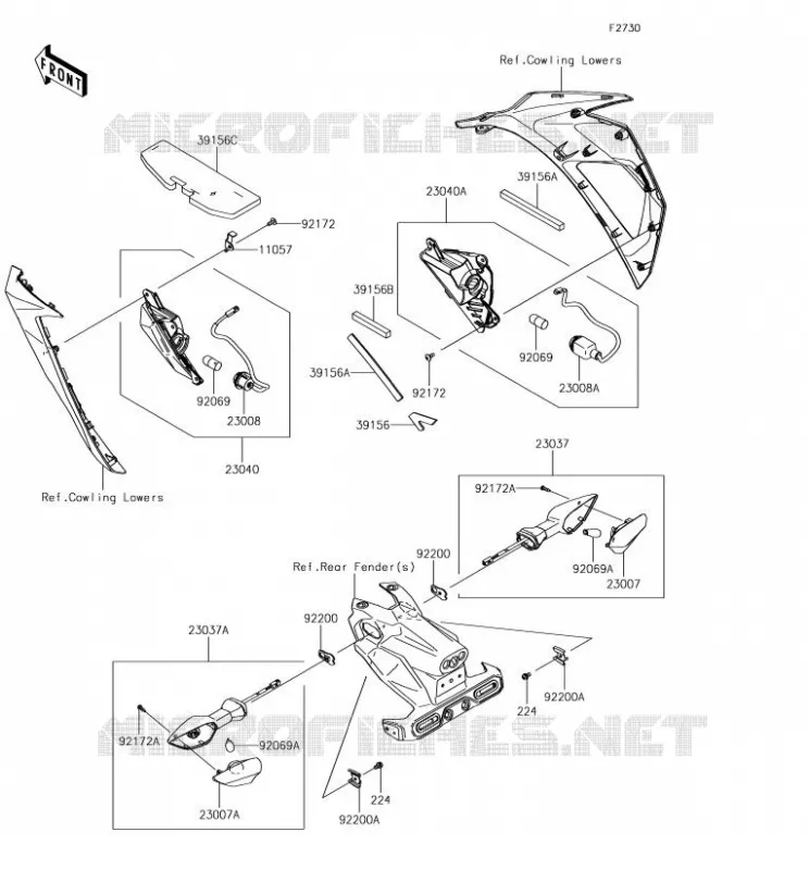 CLIGNOTANTS Kawasaki MOTOS 400 2018 NINJA 400  EX400HJF