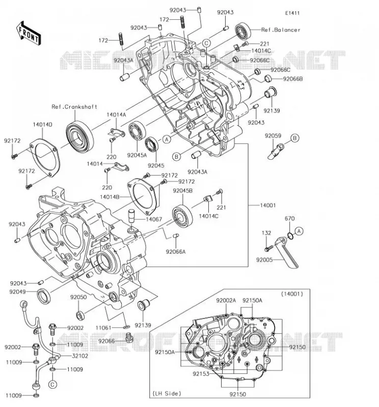 CARTER MOTEUR(S) Kawasaki MOTOS 650 2018 KLR650  KL650EJS