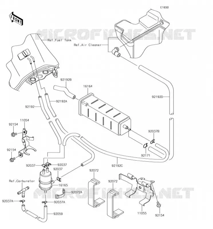 SYSTEME D'EVAPORATION CARBURANT(CA) Kawasaki MOTOS 650 2018 KLR650  KL650EJS