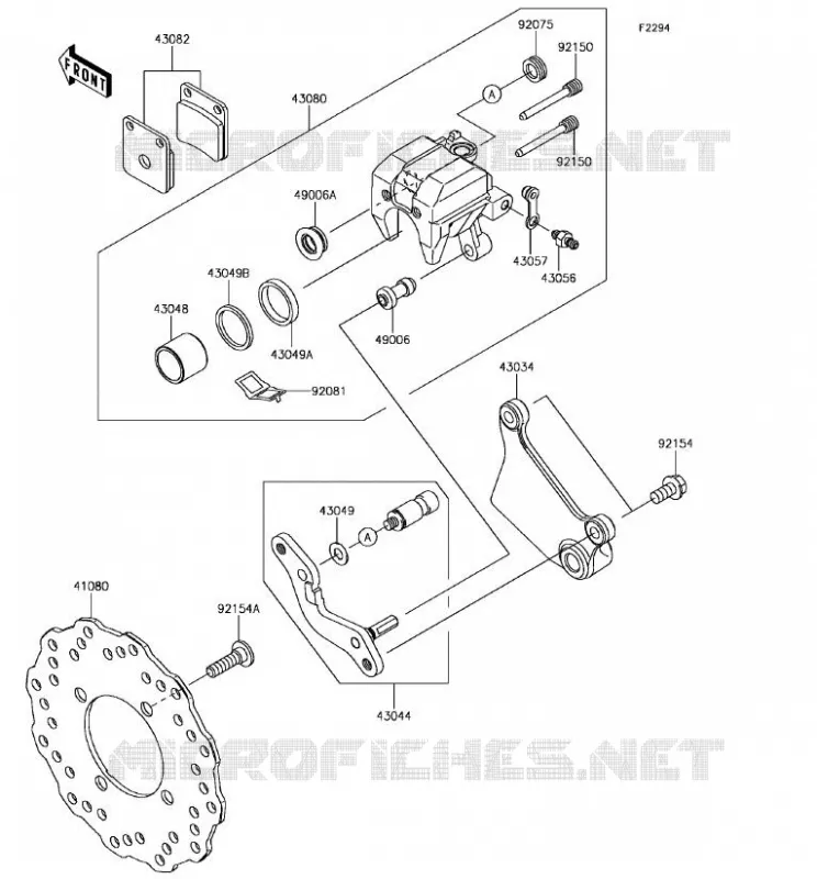 FREIN ARRIERE Kawasaki MOTOS 125 2018 Z125 PRO  BR125JJF