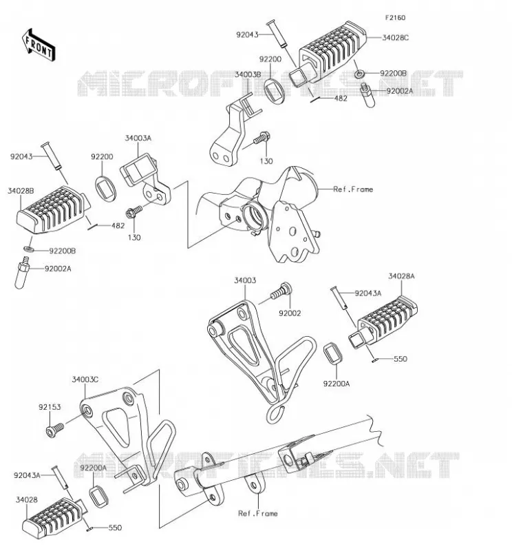 REPOSE PIED Kawasaki MOTOS 650 2018 KLR650  KL650EJFA