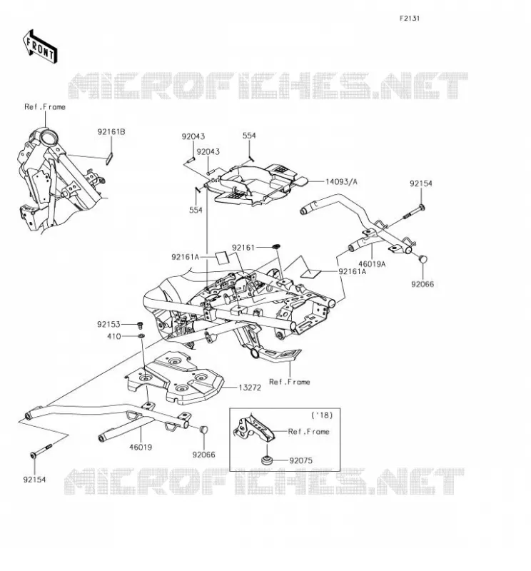 PIECE DE CADRE (COUVERTURE) Kawasaki MOTOS 300 2017 VERSYS-X 300  KLE300BHF