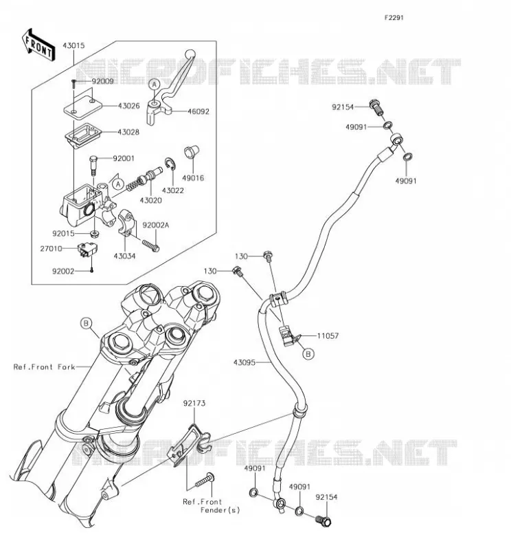 MAITRE CYLINDRE AV Kawasaki MOTOS 300 2018 VERSYS-X 300  KLE300BJF