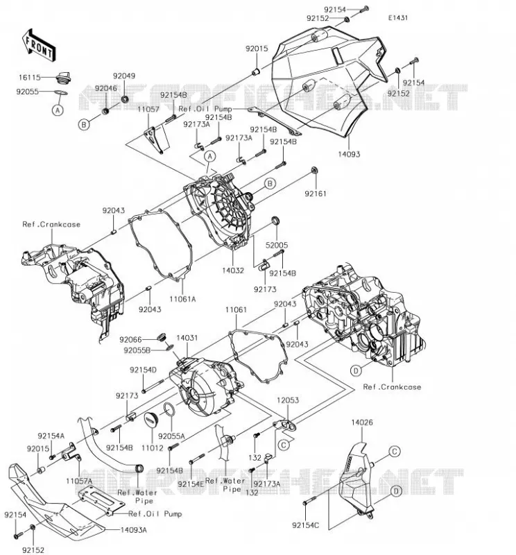 COUVERCLES MOTEUR Kawasaki MOTOS 300 2018 VERSYS-X 300  KLE300BJF