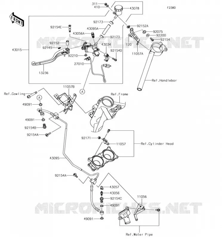 EMBRAYAGE MAITRE CYLINDRE Kawasaki MOTOS 1000 2017 NINJA H2  ZX1000XHF