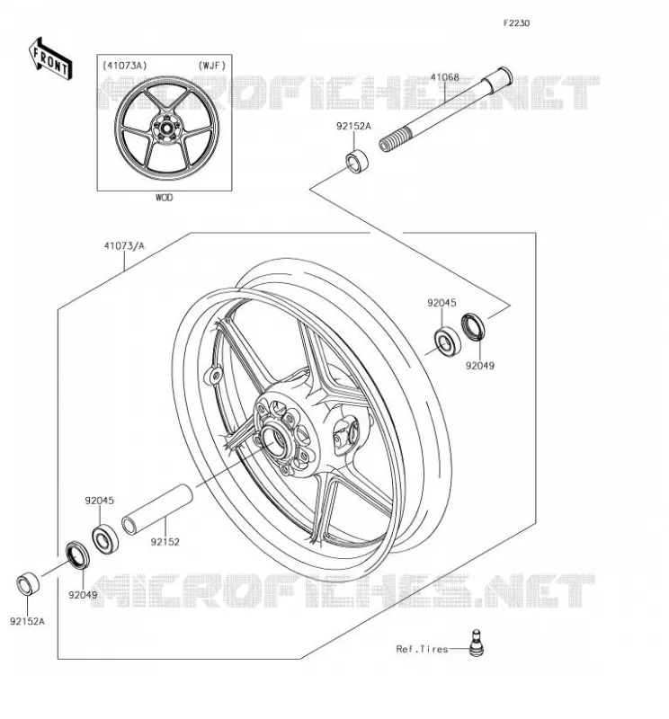 ROUE AVANT Kawasaki MOTOS 1000 2018 Z1000SX  ZX1000WJF