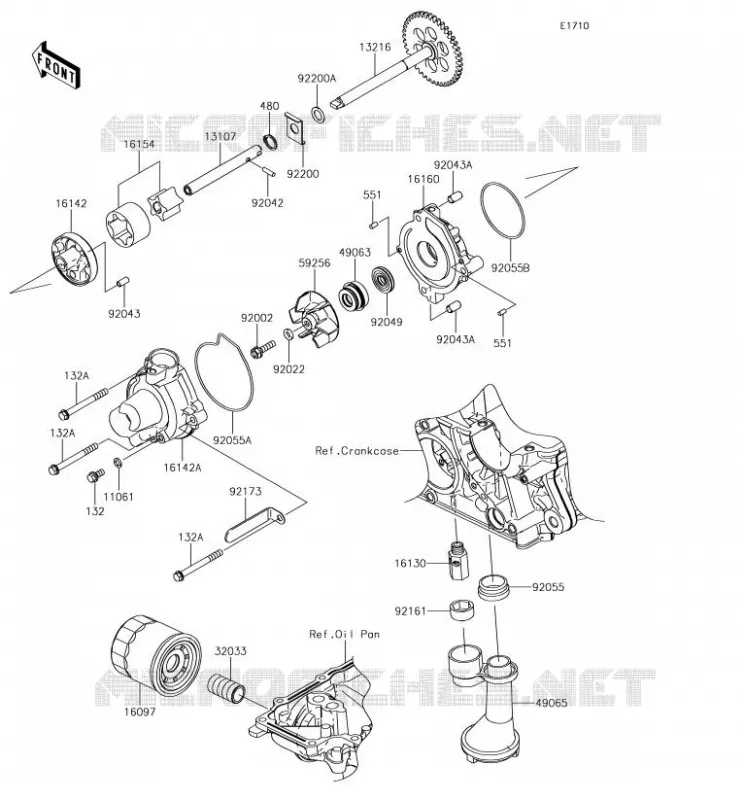 POMPE A HUILE Kawasaki MOTOS 1000 2018 Z1000SX  ZX1000WJF