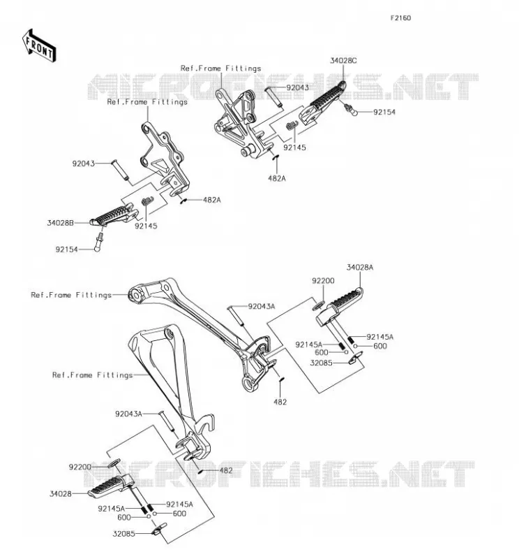 REPOSE PIED Kawasaki MOTOS 1000 2018 NINJA ZX-10R  ZX1000SJFA