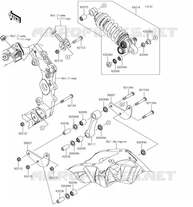 SUSPENSION/AMORTISSEUR Kawasaki MOTOS 1000 2018 NINJA ZX-10R  ZX1000SJF