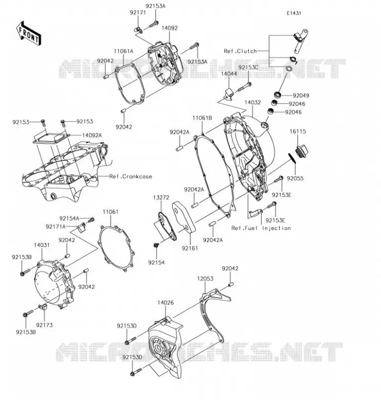 COUVERCLES MOTEUR Kawasaki MOTOS 1000 2018 NINJA ZX-10R  ZX1000RJFA