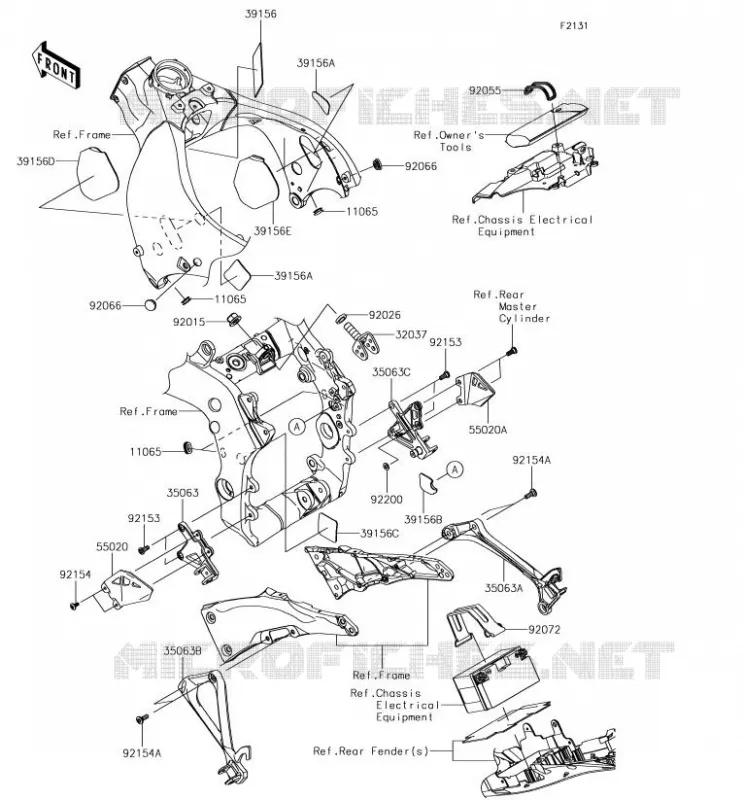 PIECE DE CADRE (COUVERTURE) Kawasaki MOTOS 1000 2018 NINJA ZX-10R  ZX1000RJF