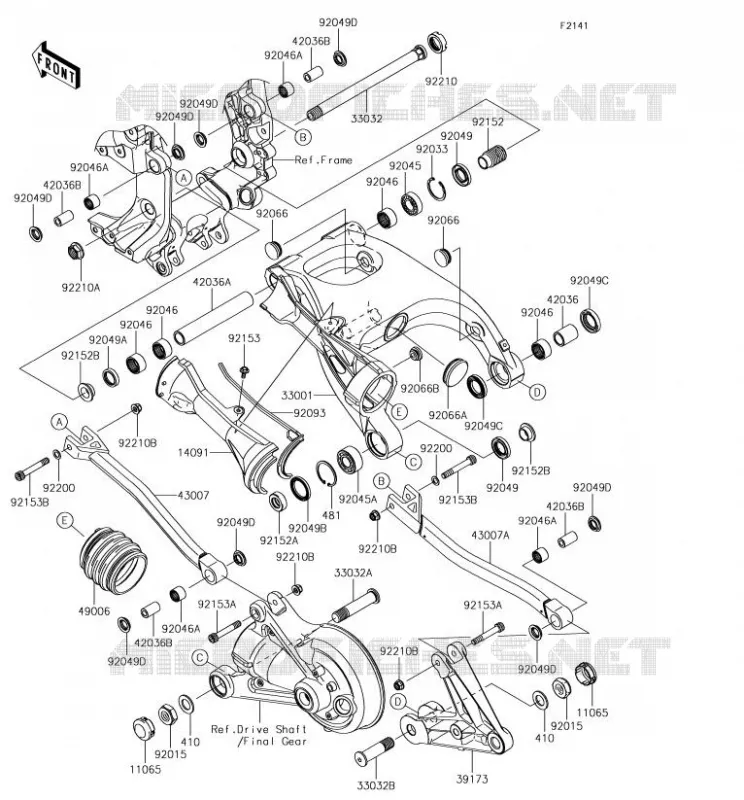 BRAS OSCILLANT Kawasaki MOTOS 1400 2018 GTR1400 ABS  ZG1400EJF