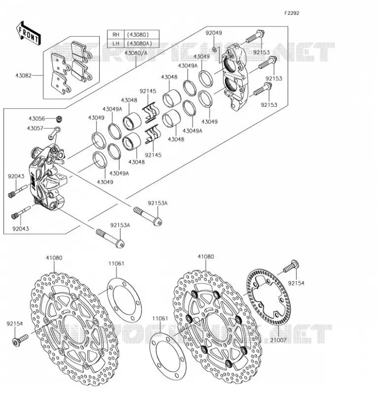 FREIN AVANT Kawasaki MOTOS 1400 2018 GTR1400 ABS  ZG1400EJF