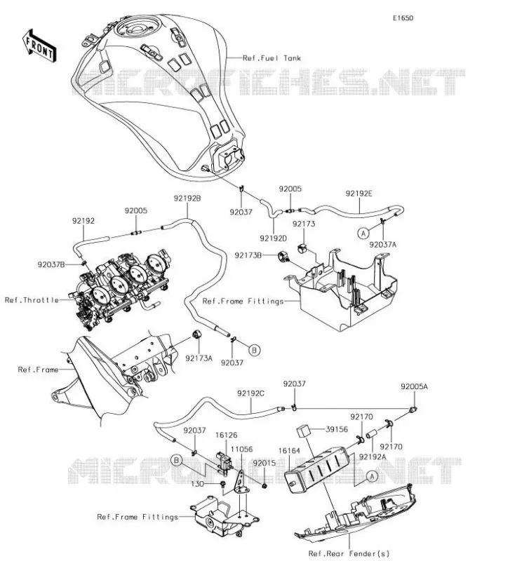 SYSTEME D'EVAPORATION CARBURANT Kawasaki MOTOS 1000 2018 Z1000  ZR1000HJF