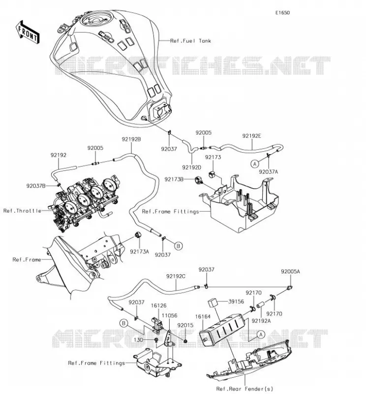 SYSTEME D'EVAPORATION CARBURANT Kawasaki MOTOS 1000 2018 Z1000  ZR1000HJF