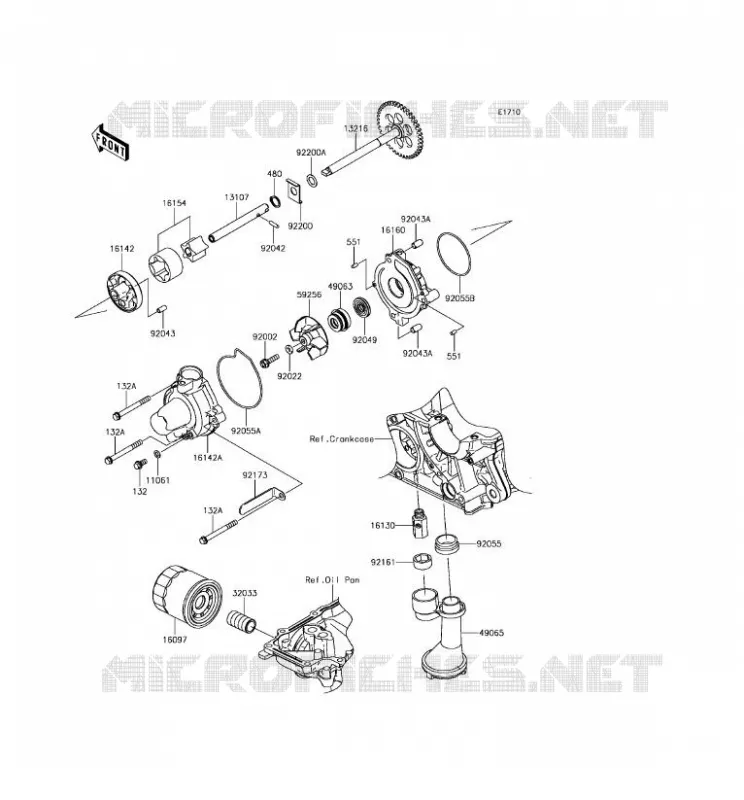 POMPE A HUILE/FILTRE &Agrave; HUILE Kawasaki MOTOS 900 2017 Z900  ZR900AHF