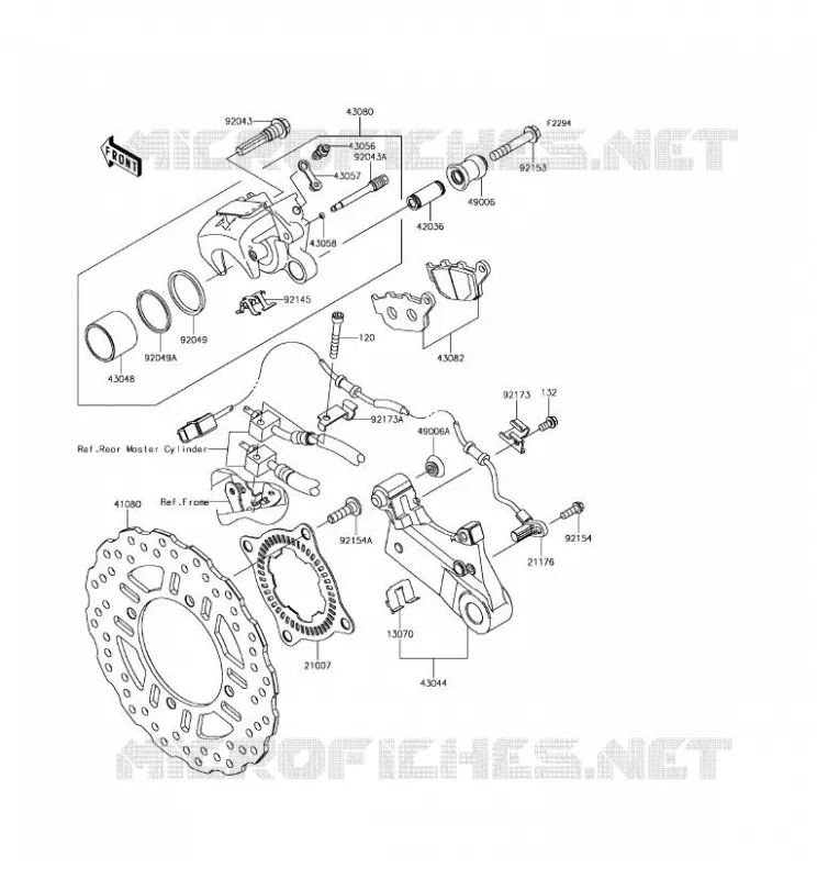 FREIN ARRIERE Kawasaki MOTOS 900 2017 Z900 ABS  ZR900BHF