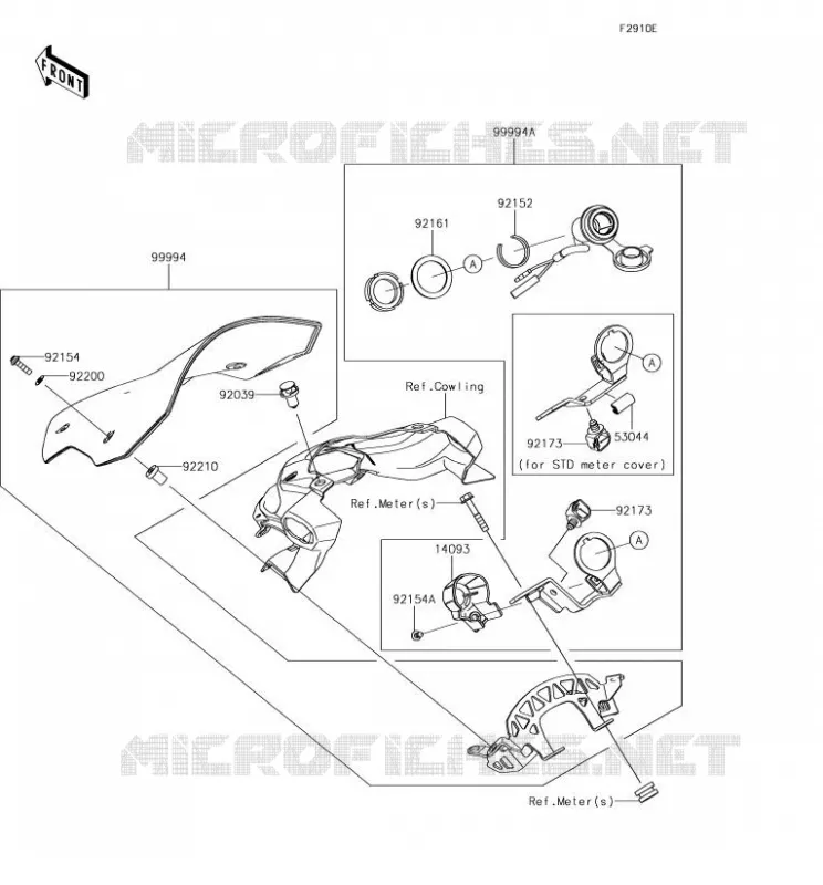 Accessory(Large Meter Cover) Kawasaki MOTOS 900 2018 Z900  ZR900BJF