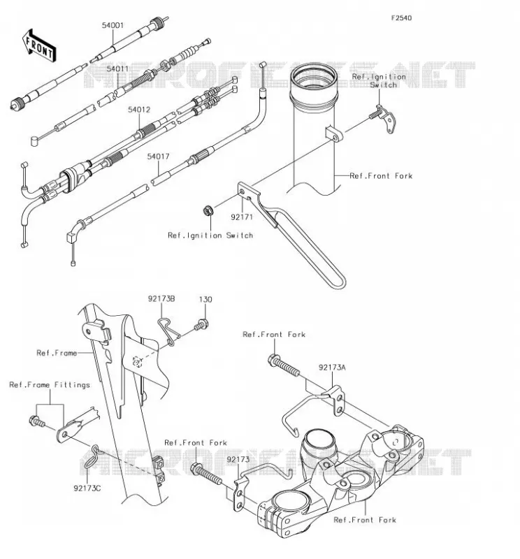 CABLES Kawasaki MOTOS 650 2018 KLR650  KL650EJF