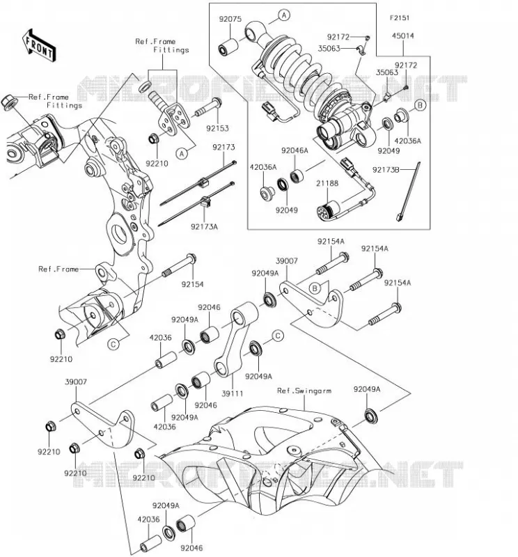 SUSPENSION/AMORTISSEUR Kawasaki MOTOS 1000 2018 NINJA ZX-10R SE  ZX1002CJF
