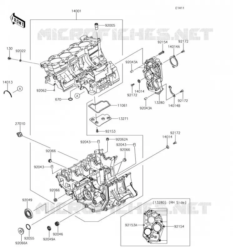 CARTER MOTEUR(S) Kawasaki MOTOS 636 2018 NINJA ZX-6R  ZX636FJF