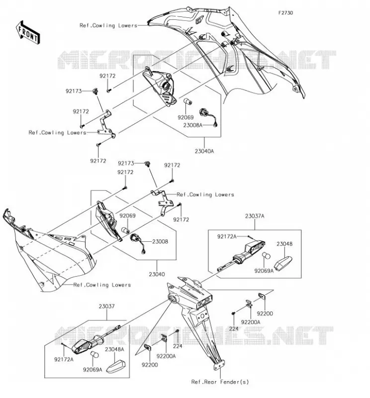 CLIGNOTANTS Kawasaki MOTOS 636 2018 NINJA ZX-6R  ZX636FJF