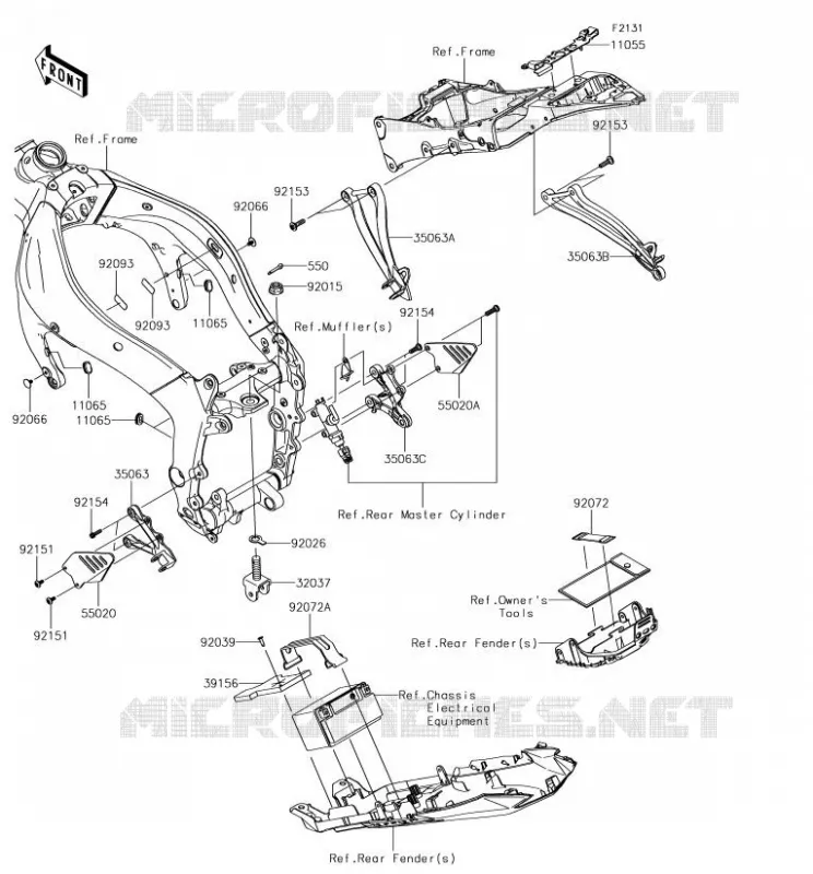 PIECE DE CADRE (COUVERTURE) Kawasaki MOTOS 636 2018 NINJA ZX-6R  ZX636FJF