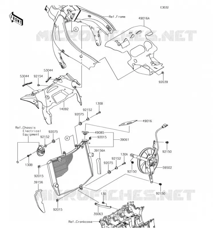 RADIATEUR Kawasaki MOTOS 636 2018 NINJA ZX-6R  ZX636FJF