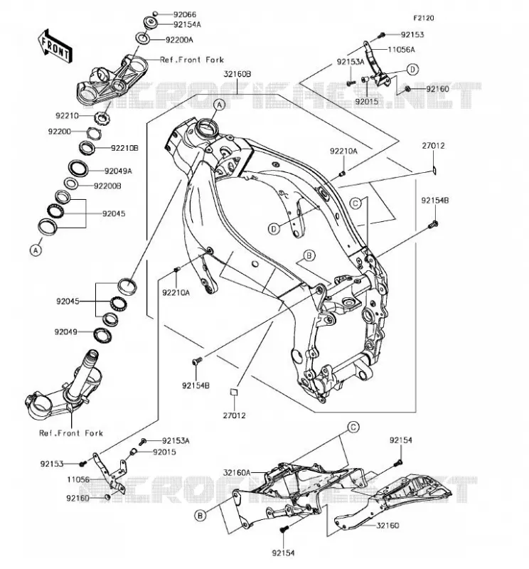 CH&Acirc;SSIS Kawasaki MOTOS 636 2017 NINJA ZX-6R ABS  ZX636FHFA