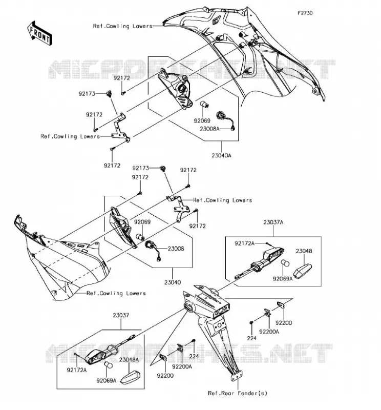 CLIGNOTANTS Kawasaki MOTOS 636 2017 NINJA ZX-6R ABS  ZX636FHFA
