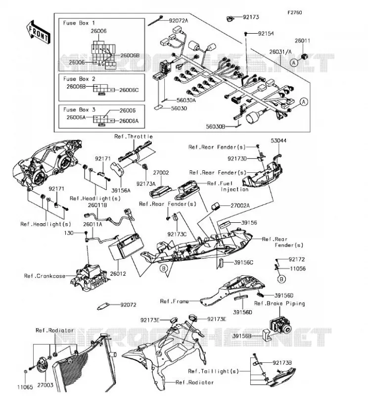 CHASSIS EQUIPMENT ELECTRIQUE Kawasaki MOTOS 636 2017 NINJA ZX-6R ABS  ZX636FHF