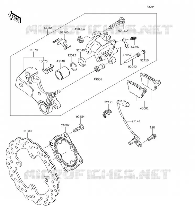 FREIN ARRIERE Kawasaki MOTOS 636 2018 NINJA ZX-6R  ZX636EJFA