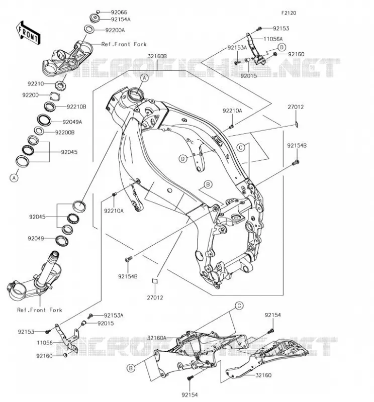 CH&Acirc;SSIS Kawasaki MOTOS 636 2018 NINJA ZX-6R  ZX636EJF