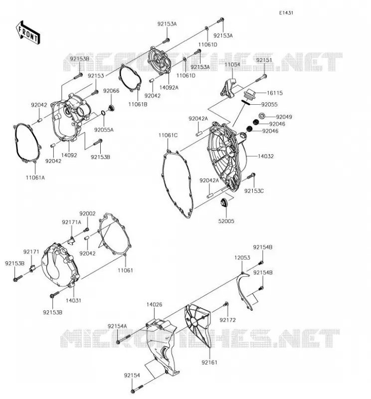 COUVERCLES MOTEUR Kawasaki MOTOS 636 2018 NINJA ZX-6R  ZX636EJF