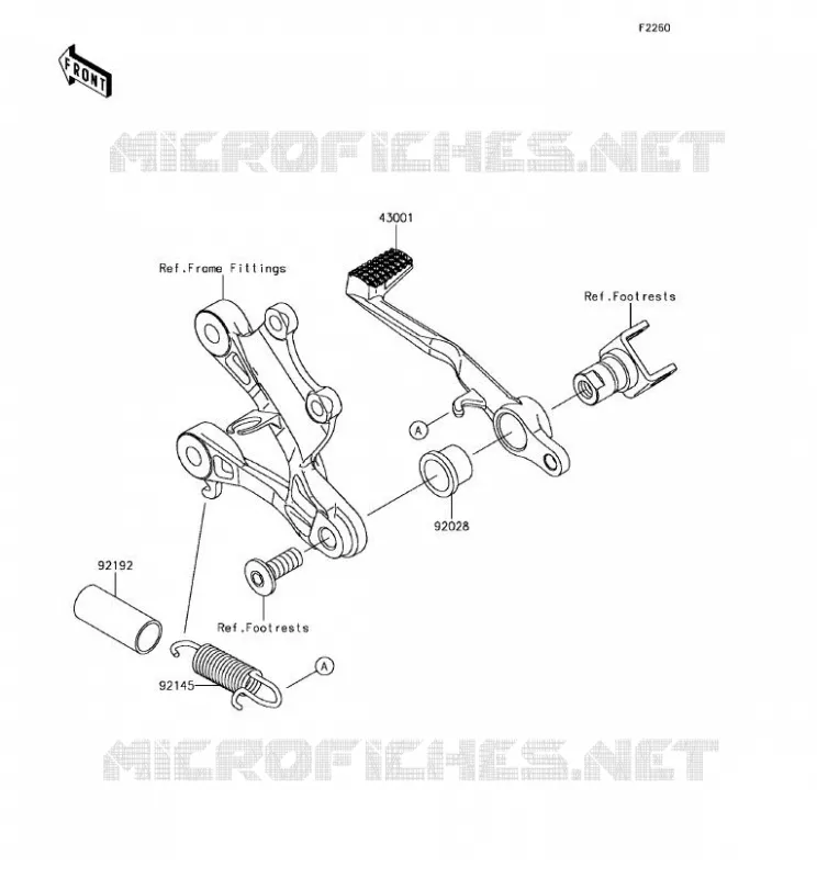PEDALE DE FREIN/TORQUE LINK Kawasaki MOTOS 636 2017 NINJA ZX-6R  ZX636EHF