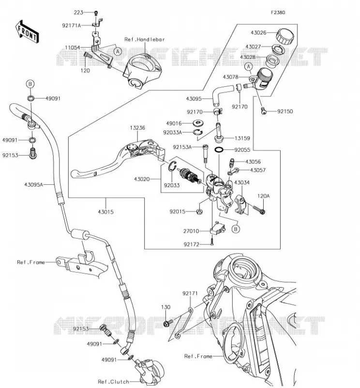EMBRAYAGE MAITRE CYLINDRE Kawasaki MOTOS 1400 2018 ZZR1400 ABS  ZX1400HJF