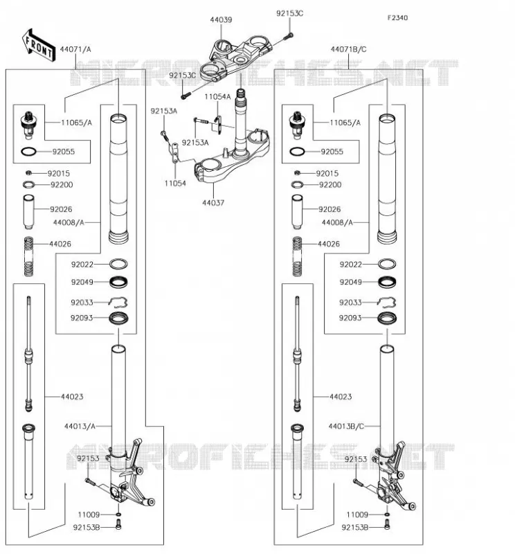 FOURCHE Kawasaki MOTOS 1400 2018 ZZR1400 ABS  ZX1400HJF