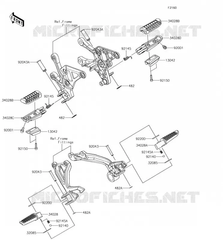 REPOSE PIED Kawasaki MOTOS 900 2018 Z900  ZR900DJF