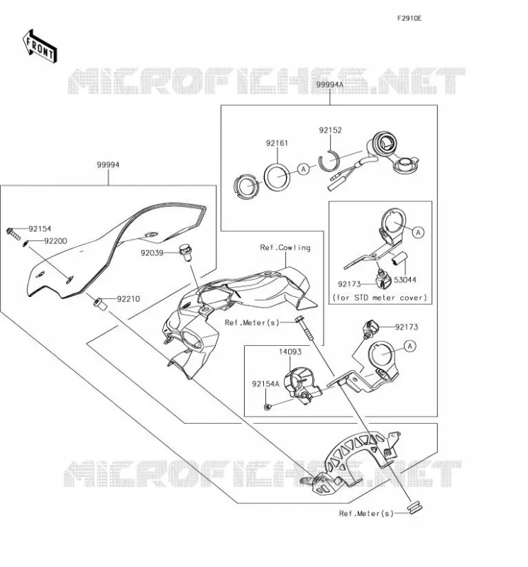 Accessory(Large Meter Cover) Kawasaki MOTOS 900 2018 Z900  ZR900DJF