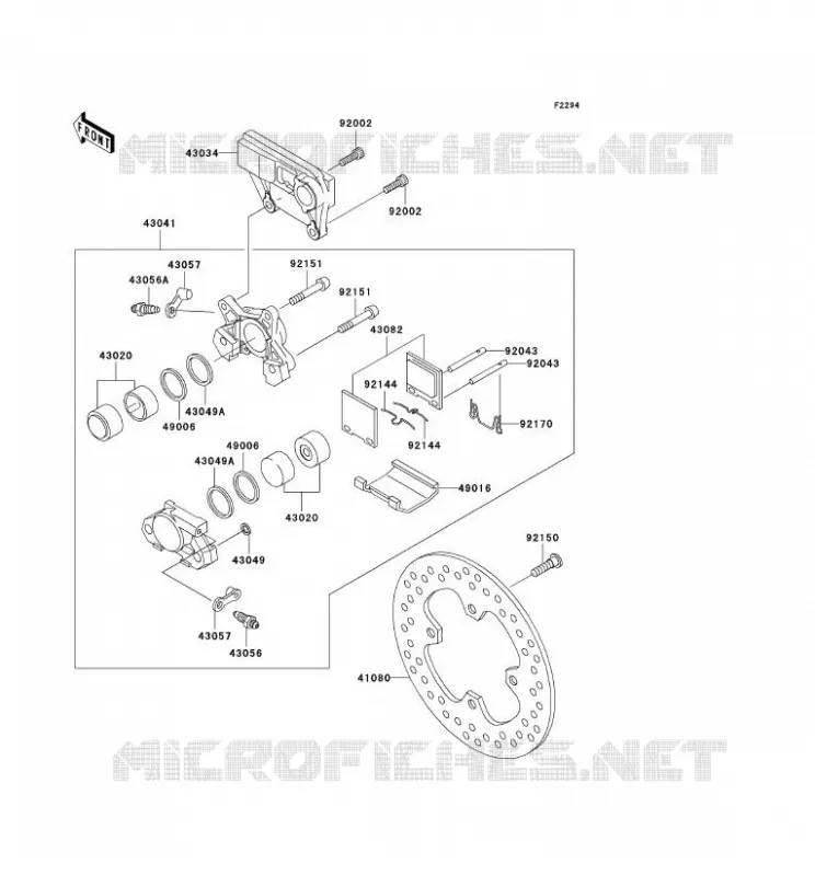 FREIN ARRIERE Kawasaki MOTOS 1200 2002 NINJA ZX-12R  ZX1200-B1H