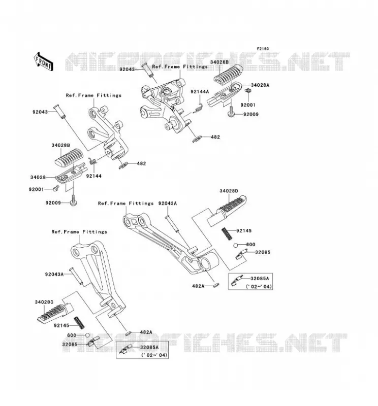 REPOSE PIED Kawasaki MOTOS 1200 2002 NINJA ZX-12R  ZX1200-B1H