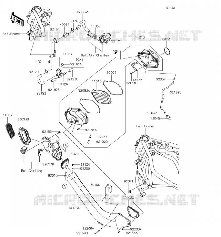 FILTRE A AIR Kawasaki MOTOS 1000 2018 NINJA H2 SX  ZX1002BJF