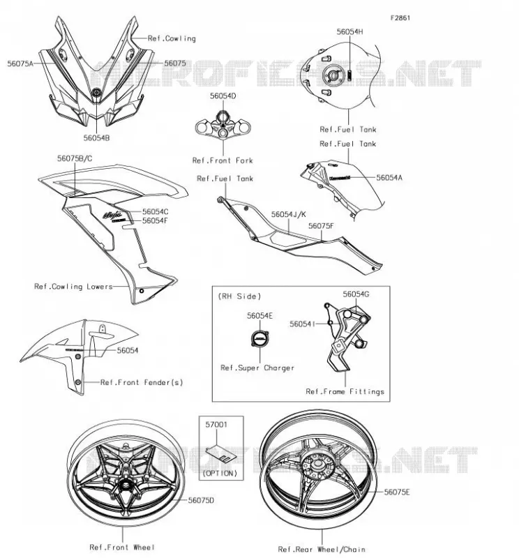 STICKER Kawasaki MOTOS 1000 2018 NINJA H2 SX  ZX1002BJF
