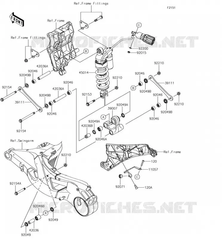 SUSPENSION/AMORTISSEUR Kawasaki MOTOS 1000 2018 NINJA H2R  ZX1000YJF