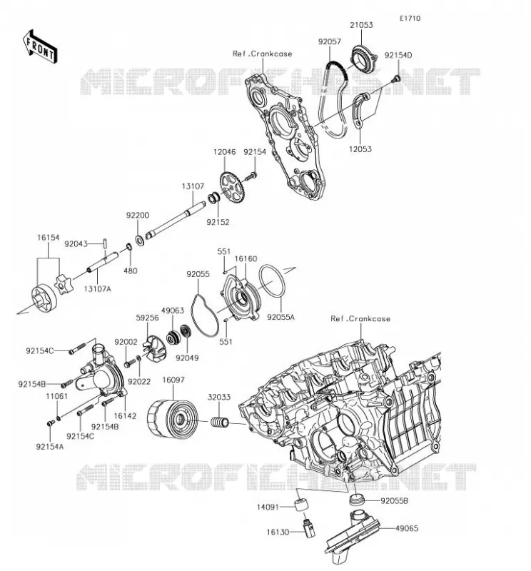 POMPE A HUILE/FILTRE &Agrave; HUILE Kawasaki MOTOS 1000 2018 NINJA H2  ZX1000XJF